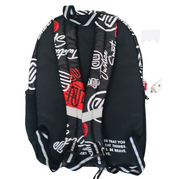 Justice 17 in Backpack Own Your Greatness I Am Strong Black Red SC009 - Picture 3 of 3